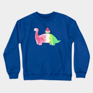 Watermelon Dinosaur Watercolor Crewneck Sweatshirt